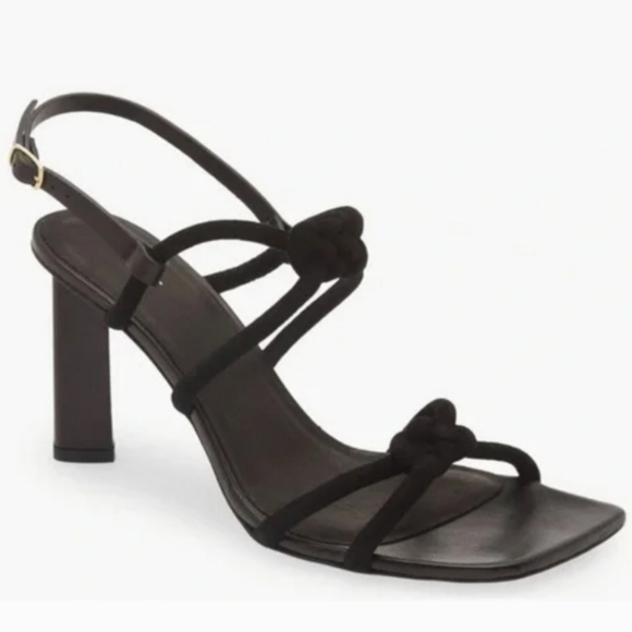 Frame Denim Shoes - FRAME LE HENDRICKS black Suede Sling Back Heels Size 8